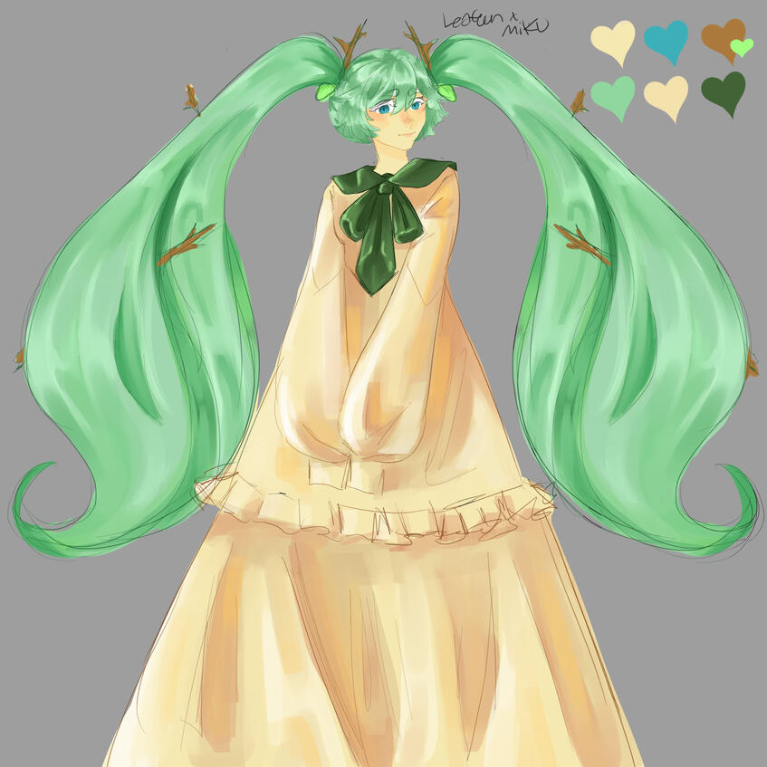 Leafeon x Miku - Character Design - September 2024